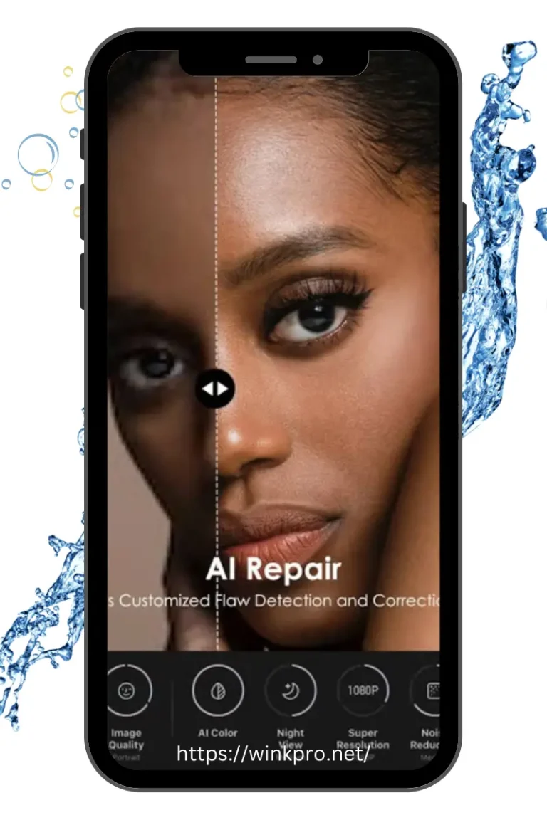 Wink Pro APK, AI repair features